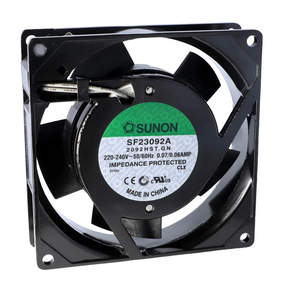 SUNON SF Axial Lüfter AC 230VAC 92mm x 25mm Gleitlager integrierter Flachstecker - Bild 1 von 1