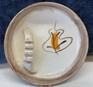 SEHR EINZIGARTIGER Vintage California USA Keramik Keramik Aschenbecher rund 9 Zoll mit Brücke - Bild 1 von 4