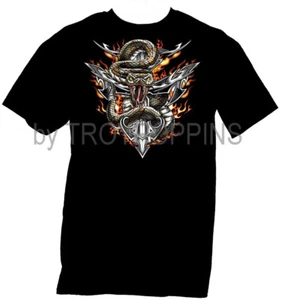 1-CAMISETA ESTAMPADA GRÁFICAMENTE CON LLAMA DE ANCLAJE DE SERPIENTE - Imagen 1 de 7