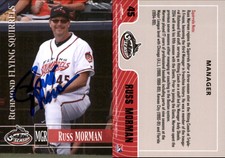 Russ Morman Signed 2014 Grandstand Richmond Flying Squirrels #NNO Card Auto AU