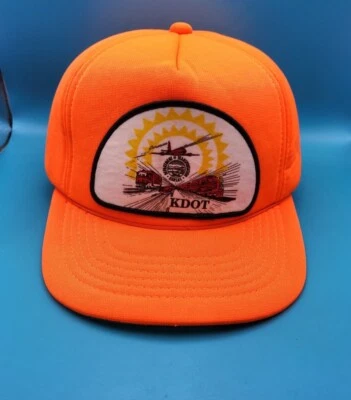 De colección KDOT Kansas Departamento de Transporte Camionero SnapBack Sombrero Naranja  Foto 1 de 4