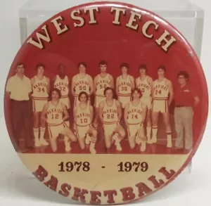 VINTAGE 1978-79 WESTECH WARRIORS HIGH SCHOOL CLEVELAND OHIO PIN PINBACK KNOPF - Bild 1 von 4