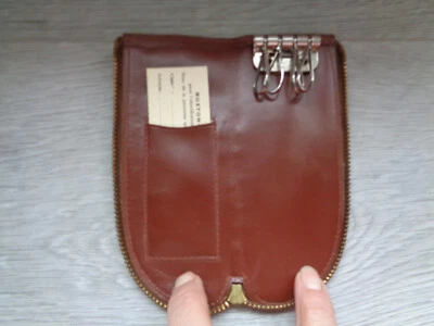 ETUI PORTE CLES CLEF BUXTON EN CUIR MARRON VINTAGE - Photo 1/4