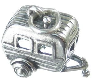 Wohnwagen / Camping Anhänger - Sterlingsilber Charm 925  - Bild 1 von 4