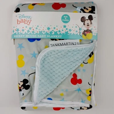 Disney Bebé Mickey Mouse Suave y Mimosa Manta Bebé Infante Gris Azul Estrellas Foto 1 de 4