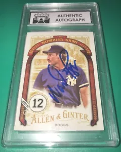 HOF Wade Boggs Boston Red Sox Signed Baseball Card Authentic Autograph Slabbed - Picture 1 of 1