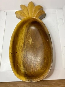 ECHTE MONKEY POD VINTAGE GESCHNITZTES HOLZ ANANAS SCHALE TABLETT SCHALE - Bild 1 von 3
