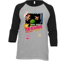 Kid Icarus Nes Retro Box Art Baseball Raglan T Shirt 