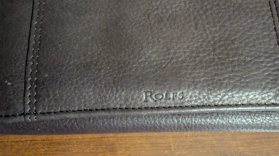 Cartera sin asas vintage Lg ROLFS cuero marrón cremallera completa identificación tarjeta de crédito chequera Foto 1 de 4