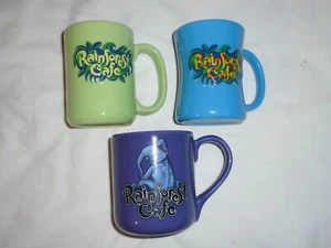 Set of 3 Rainforest Cafe 3D Ceramic Mugs 12 oz & 16 oz in New Condition. - Picture 1 of 4