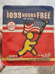 Vintage Rare AOL “Running Man” Superhero 1099 Hours AOL CD, New Factory-Sealed - Picture 1 of 2