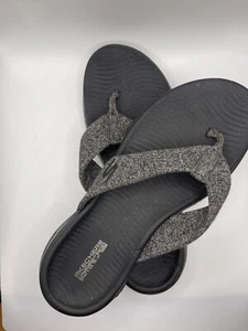Skechers Flip Flops Damen Gr. 7 Yogamatte schwarz grau Sandalen wenig getragen - Bild 1 von 5