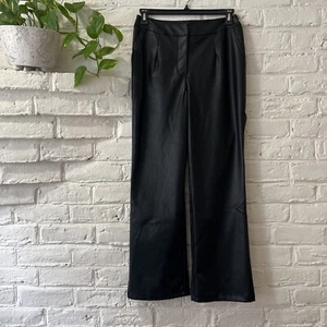 Ashro Kessie Faux Leather Pants Bootcut Black Women’s High Rise Vegan Size 10 - Picture 1 of 9