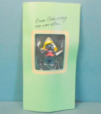 SEKRETÄRIN Schlumpf Blisterkarte Kleine Gratulanten  Art-Nr. 60013 GD SCHLEICH - Bild 1 von 3