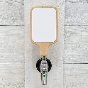 Beer tap handle with white dry erase insert 3x4 natural oak wood - Picture 1 of 5