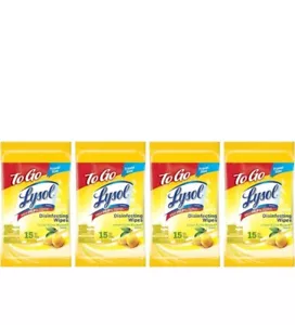 LYSOL Disinfecting Wipes - Lemon & Lime Blossom To-Go Flatpack 15 ct. (Pack of 2 - Picture 1 of 1