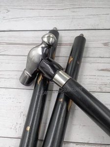 Bastón de latón para mujer - Bastón curvo de latón para hombre - Madera - Imagen 1 de 10
