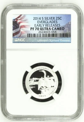 2014-S Everglades Silver Quarter, NGC PF 70 Ultra Cameo, Early Release - Image 1 of 2