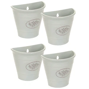4Pcs Wall Hanging Plastic Planter Flower Plant Bucket Basket Outdoor Garden - Picture 1 of 1