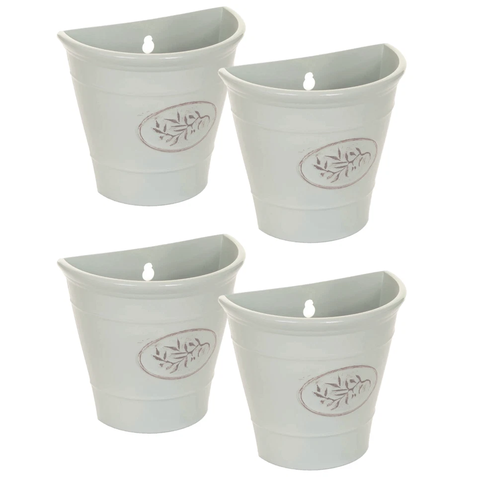 4Pcs Wall Hanging Plastic Planter Flower Plant Bucket Basket Outdoor Garden - Image 1 of 1