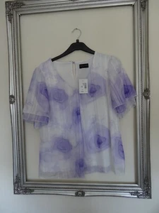 Anna Rose Bnwt new ladies purple & white blouse top size 14 - Picture 1 of 7