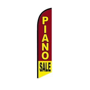 Piano Sale Burgundy Swooper Flutter Feather Flag | 3ft W x 11.5ft Tall - Picture 1 of 3