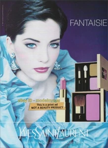 vintage YVES SAINT LAURENT Beauty 1-Page PRINT AD 1993 LUCIE DE LA FALAISE - Picture 1 of 1