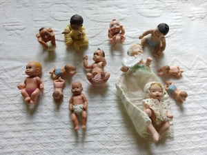 vintage dolls house baby dolls miniature vintage LOT 13 babies - Picture 1 of 11