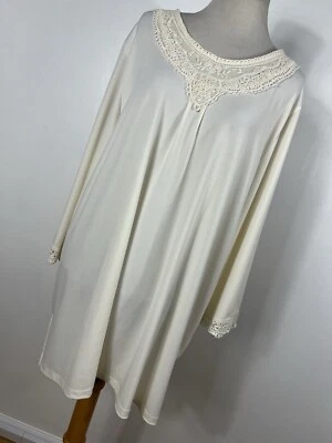 New Maggie Barnes 1X Shirt Top Cream Ivory Lace Travel Stretch Tunic Scoop A3 - Image 1 of 4