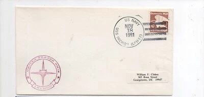 United States naval cover USS Inchon LPH-12 to Georgetown Delaware - Image 1 of 2