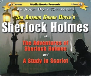 SHERLOCK HOLMES Audio Cassette Set 1999 Conan Doyle Adventures Study in Scarlet - Picture 1 of 2