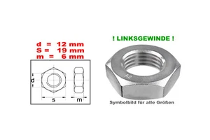 Muttern M12 x 1,75  !! LINKSGEWINDE !!  Edelstahl A2 - DIN437 - FM-M12x1,75 - Bild 1 von 1