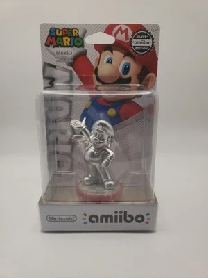 Серебряный Mario Amiibo первый 1-й выпуск американская версия - новая серия Nintendo Super Mario - Изображение 1 из 4