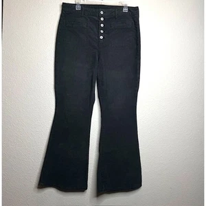  Pantalón Acampanado Pana Cintura Súper Alta Gris Talla 14 AE NUEVO SIN ETIQUETAS - Imagen 1 de 14