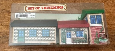 Tren Thomas de madera curva de aprendizaje 1995 primera edición ¡Juego de 3 edificios! ¡Nuevo! Foto 1 de 2