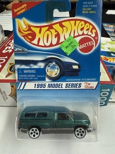 Hot Wheels Dodge Ram 1500 White WHEELS 5 Dot Green 1995 New Model 7/12 #348 - Picture 1 of 3