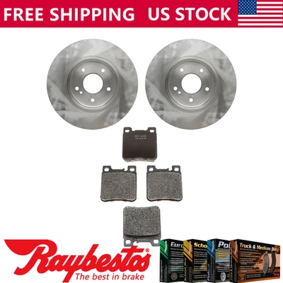 Juego de rotores de freno traseros + pastillas de freno metálicas para Mercedes-Benz E320 1998-2003 Foto 1 de 4