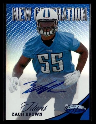 2012 Panini Certified #313 Zach Brown Mirror Blue Signatures #/49 - Image 1 of 2