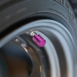 4x Universal 17x12mm Aluminum Piston Style Rim Port Cover Valve Stem Cap Purple - Picture 1 of 5