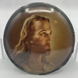Vintage 20er Jahre Jesus Blasenrahmen Bild religiös Artefakt - Bild 1 von 6