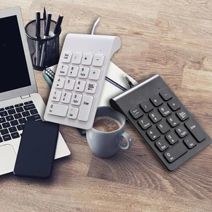 Wired USB Numeric Keypad 18 Keys Numpad Keyboard Universal Minimalist Design - Picture 1 of 15