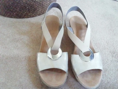 Reiker beige metallic wedge sandal size 41 UK 7 - Image 1 of 4