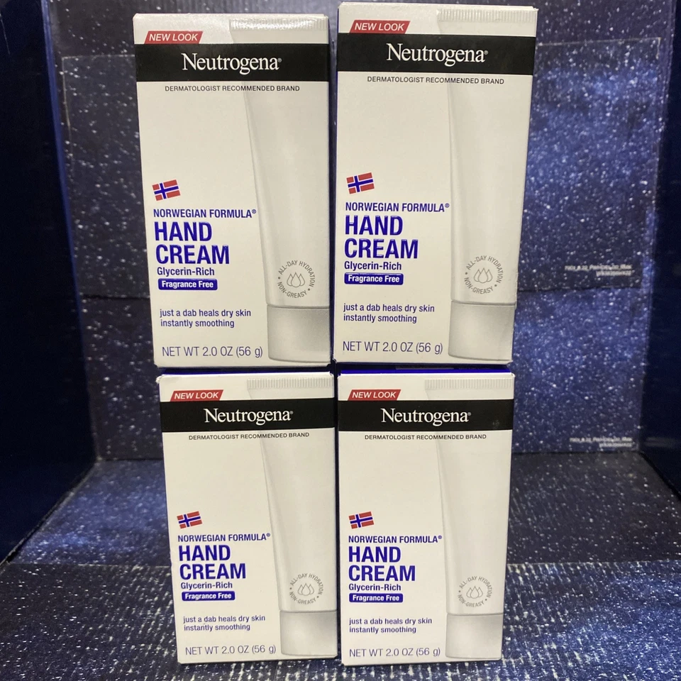 4x Neutrogena Fórmula Noruega Sin Fragancia, Crema de Manos Rica en Glicerina 2 OZ ea Foto 1 de 4