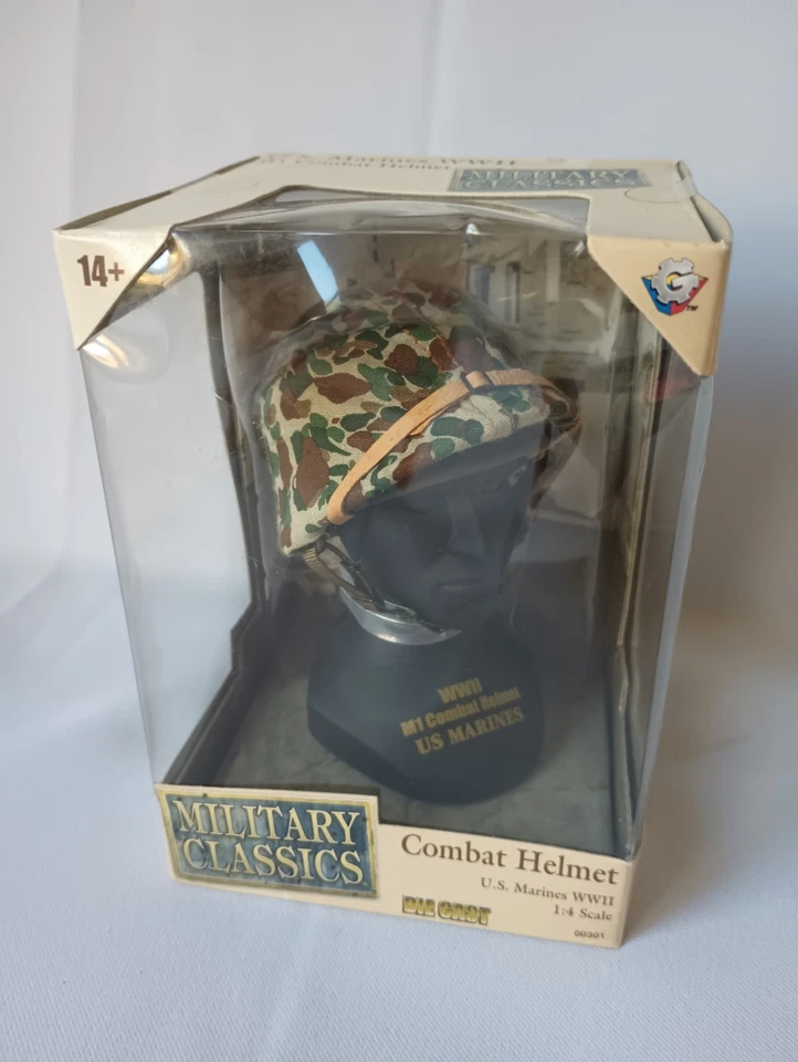 Vintage 2004 Military Classics U.S. Marines WWII M1 Combat Helmet Die Cast 1:4 - Image 1 of 4