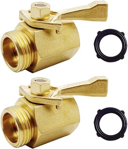 Brass Garden Hose Shut off Valve, Heavy Duty 3/4 Inch Solid Brass Garden Hose Sh - Picture 1 of 6