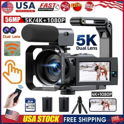5K Professional Digital Camcorder Video Camera 56MP Dual Lens Wifi Night Vision - Image 1 of 4