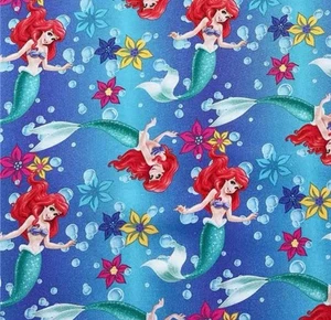 Disney Little Mermaid Princess Ariel polyCotton Fabric Half Yard (18” x 55”) - Picture 1 of 1