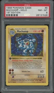Pokemon Base Set 1st Edition Shadowless Machamp 8/102 - PSA 8 - Picture 1 of 1