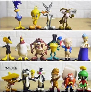Lot of 16/Set Looney Tunes Bugs Bunny TweetyBird Porky Pig Model Gift - Picture 1 of 14