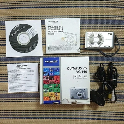 OLYMPUS VG140 Digital Camera 14MP 5x Zoom Slim Silver Portable HD Video - Image 1 of 4